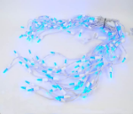 Blue LED Icicle Lights on White Wire 150 Bulbs