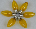 Yellow Twinkle C9 Bulbs 7 Watt Replacement Lamps 25 Pack