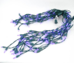 Purple LED Icicle Lights on Green Wire 150 Bulbs