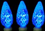 Blue 100 LED C6 Strawberry Mini Lights Commercial Grade Green Wire
