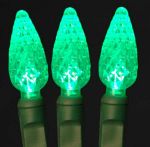 Green 100 LED C6 Strawberry Mini Lights Commercial Grade Green Wire