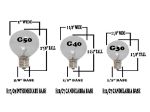 5 Pack Pure White LED G50 Globe Bulbs