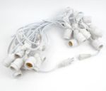 25 Clear S14 Commercial Grade Suspended Light String Set on 37.5' of White Wire 