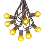 100 G30 Globe String Light Set with Yellow Satin Bulbs on Brown Wire