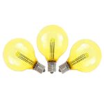 Yellow - G40 - Glass LED Replacement Bulbs - 25 Pack