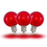 Red - G30 Glass LED Replacement Bulbs - 25 Pack