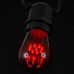 Red S14 LED Medium Base e26 Bulbs w/ 9 LEDs - 25pk