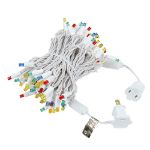 Commercial Grade Wide Angle 100 LED Multi 34' Long White Wire