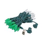 Green and White 70 LED C6 Strawberry Mini Lights Commercial Grade Green Wire