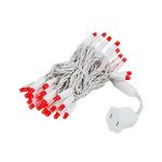 50 LED Red LED Christmas Lights 11' Long on White Wire