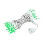 35 Light Traditional T5 Green LED Mini Lights White Wire