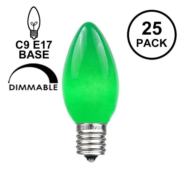 Green Ceramic Opaque C9 7 Watt Bulbs 25 Pack