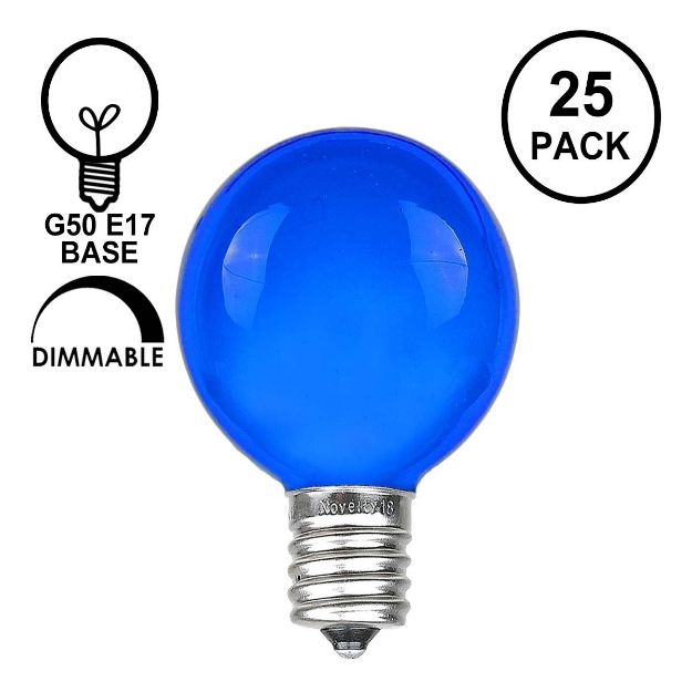 Blue Satin G50 7 Watt Replacement Bulbs 25 Pack Blue