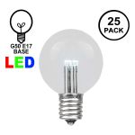 Pure White LED G50 Globe Bulbs - 25pk