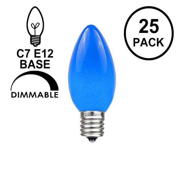 Blue Ceramic Opaque C7 5 Watt Replacement Bulbs 25 Pack