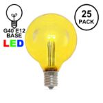 Yellow - G40 - Glass LED Replacement Bulbs - 25 Pack