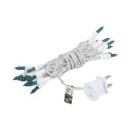 Non Connectable Teal White Wire Mini Lights 20 Light 8.5'