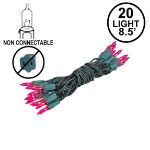 Non Connectable Pink Green Wire Mini Lights 20 Light 8.5'
