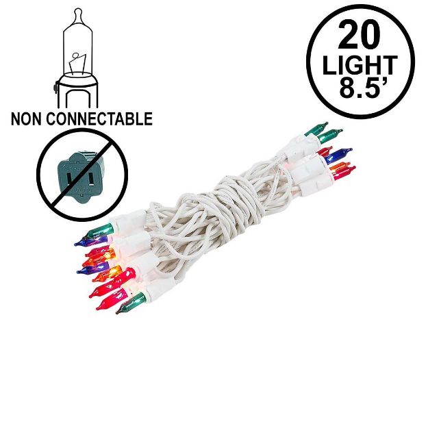 Non Connectable Multi (assorted) White Wire Mini Lights 20 Light 8.5'