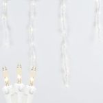 Clear 100 Light Icicle Lights White Wire Medium Drops