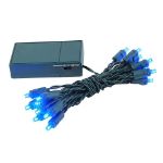 20 LED Battery Operated Lights Blue Green Wire 