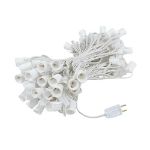 100 C9 Christmas Light Set - Teal Bulbs - White Wire