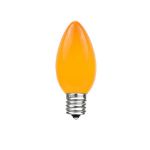 100 C7 String Light Set with Orange Ceramic Bulbs on Brown Wire