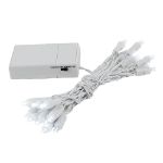 20 LED Battery Operated Lights Pure White White Wire