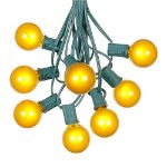 25 G40 Globe String Light Set with Yellow Bulbs on Green Wire
