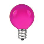 25 G50 Globe Light String Set with Purple Bulbs on White Wire