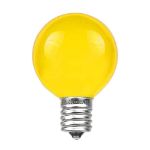 25 G50 Globe Light String Set with Yellow Bulbs on Black Wire