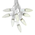 25 Light String Set with Warm White LED C9 Bulbs on White Wire