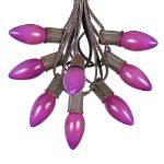 100 C9 Ceramic Christmas Light Set - Purple - Brown Wire