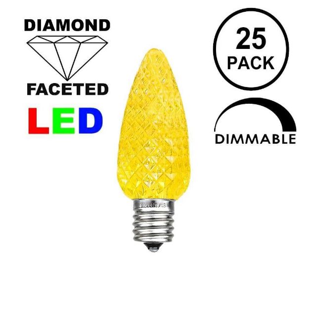 Yellow C7 LED Replacement Bulbs 25 Pack
