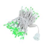 Commercial Grade Wide Angle 100 LED Green 34' Long White Wire
