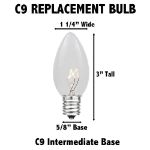 Teal Transparent C9 7 Watt Replacement Bulbs 25 Pack