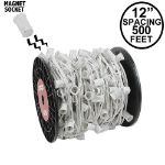 C9 Magnetic 500' Spool 12" Spacing White Wire