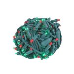 Commercial Grade Wide Angle 100 LED Red/Green 34' Long on Green Wire