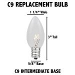 Pure White C9 U-Shaped LED Plastic Flex Filament Replacement Bulbs 25 Pack 