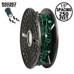 C9 Magnetic 250' Spool 15" Spacing Green Wire