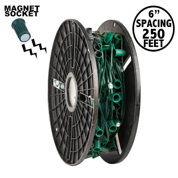 C9 Magnetic 250' Spool 6" Spacing Green Wire