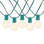 25 LED Filament G40 Globe String Light Set with Warm White Bulbs on Green Wire