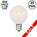 Warm White Satin G50 U-Shaped LED Glass Flex Filament Replacement Bulbs 25 Pack