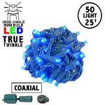 *NEW* True Twinkle Coaxial 50 LED Blue 6" Spacing Green Wire