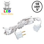 10 Light Warm White LED Mini Lights White Wire