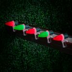 25 Red & Green Ceramic LED C9 Pre-Lamped String Lights Green Wire