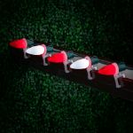 25 Red & Pure White Ceramic LED C9 Pre-Lamped String Lights Green Wire