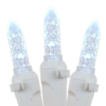 Coaxial Pure White LED Icicle Lights on White Wire 150 Bulbs