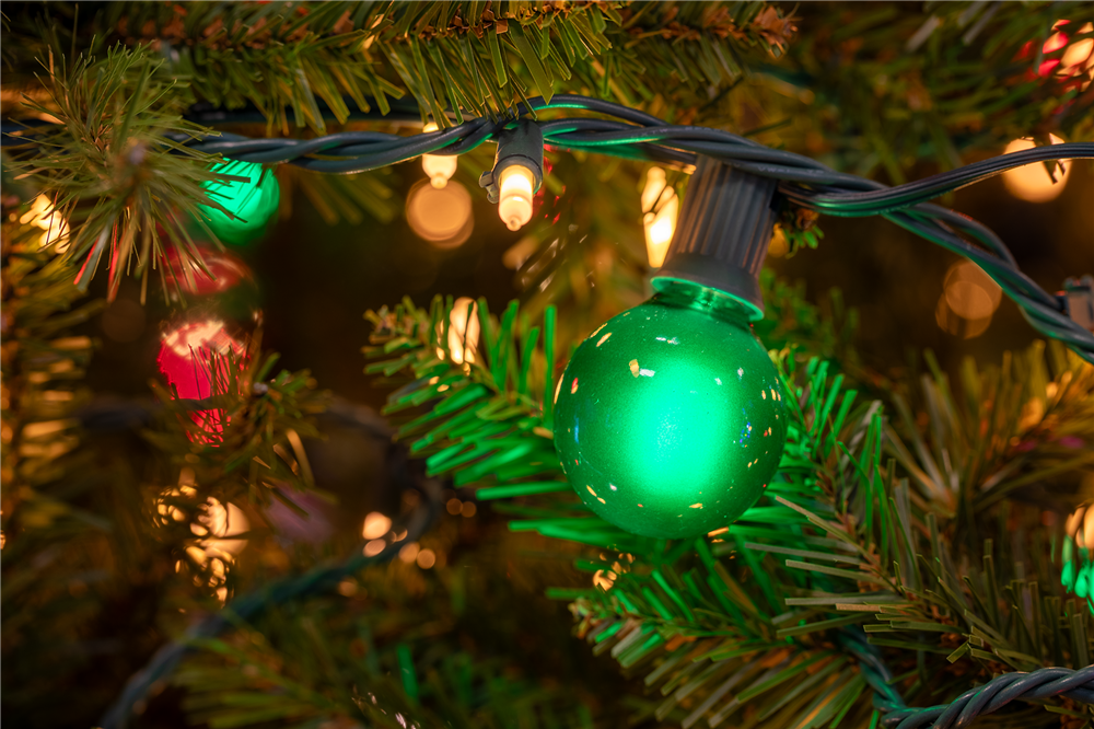 RetroGlo Satin G40 Bulb — Green close-up