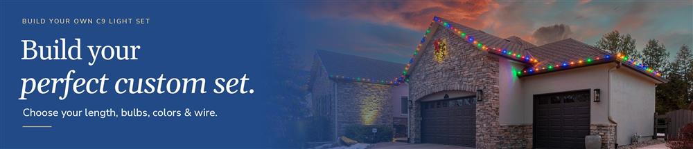 Build your own C9 light set: choose your length, bulbs, colors and wire